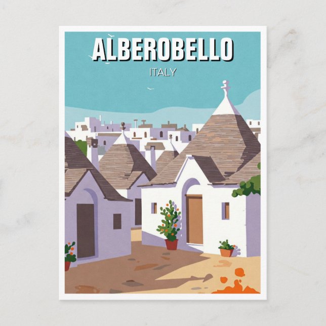 Alberobello Italy Trulli houses Travel abstract Postcard (Front)