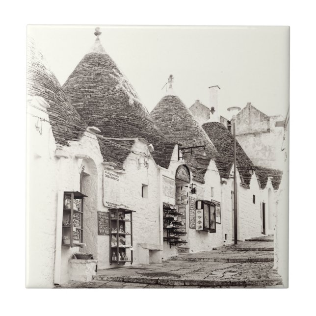 Alberobello trulli in Apulia Tile (Front)
