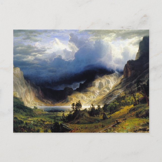 Albert Bierstadt A Storm in the Rocky Mountains Postcard (Front)