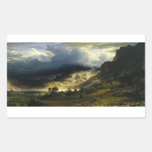 Albert Bierstadt - A Storm in the Rocky Mountains Rectangular Sticker