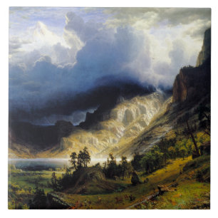 Albert Bierstadt A Storm in the Rocky Mountains  Tile