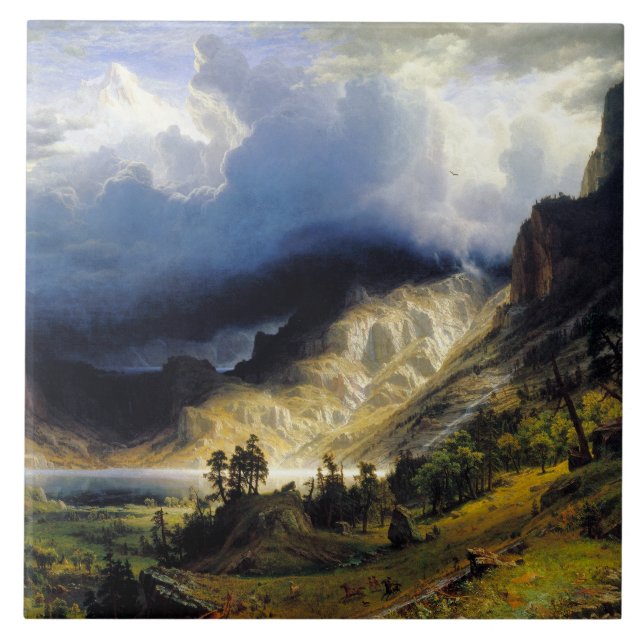 Albert Bierstadt A Storm in the Rocky Mountains  Tile (Front)
