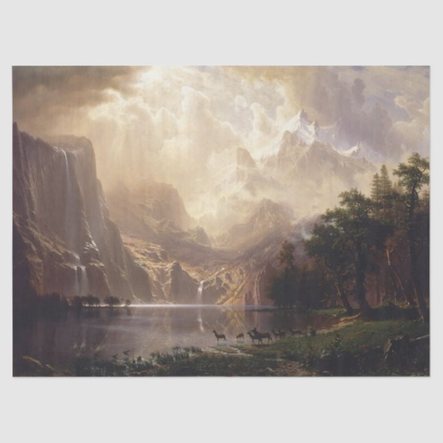 Albert Bierstadt "Among the Sierra Nevada"  (1868) Tissue Paper (Front)
