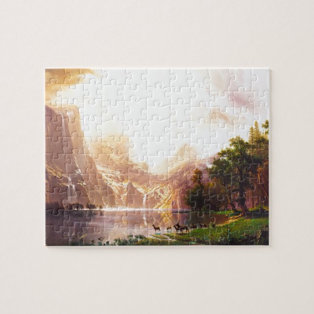 Albert Bierstadt Among the Sierra Nevada Jigsaw Puzzle (Horizontal)