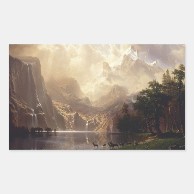 Albert Bierstadt - Among the Sierra Nevada Rectangular Sticker (Front)