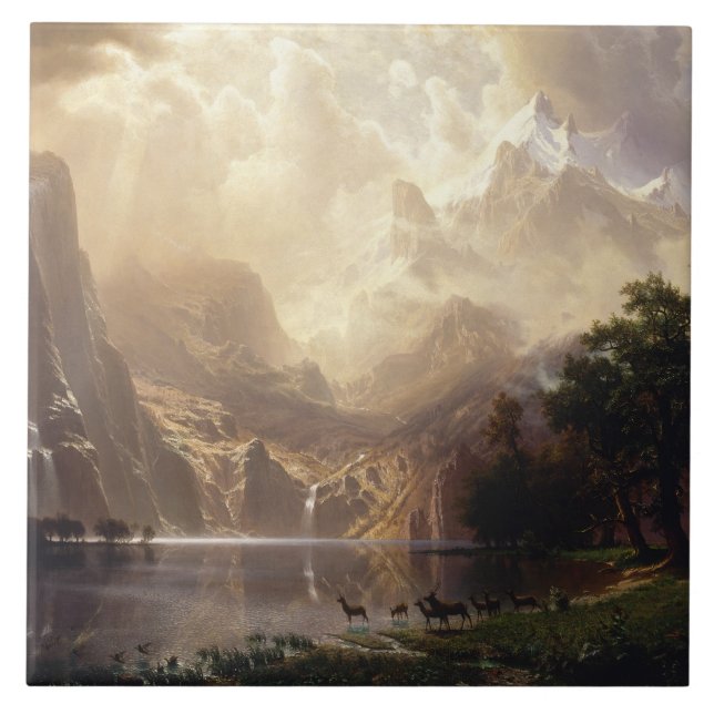 Albert Bierstadt - Among the Sierra Nevada Tile (Front)