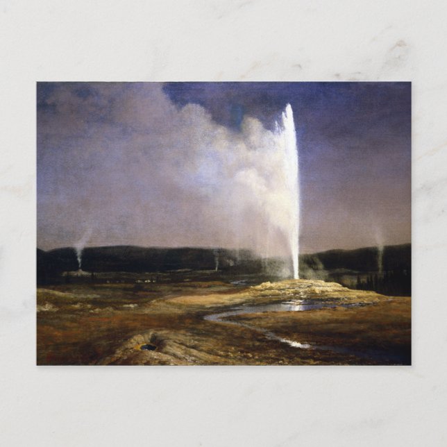 Albert Bierstadt Geysers in Yellowstone Postcard (Front)