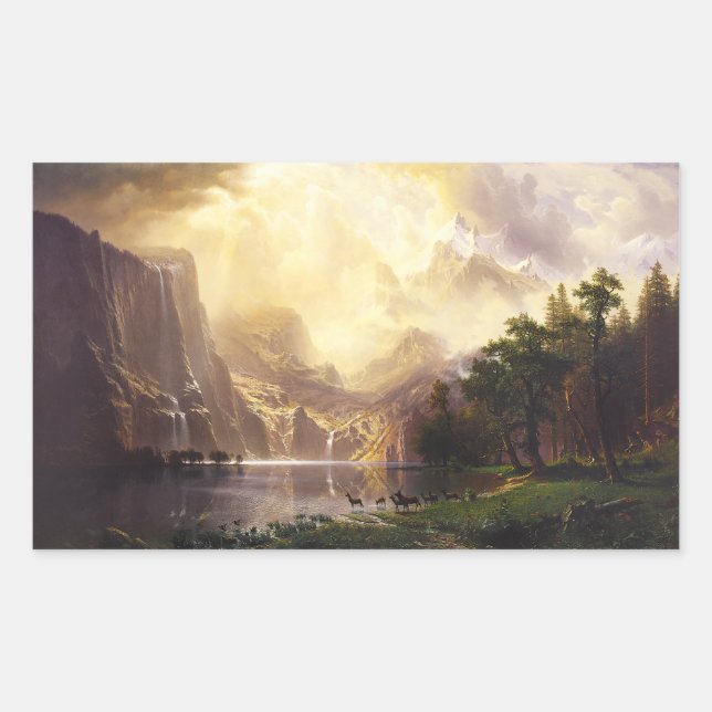 Albert Bierstadt In The Mountains Stickers (Front)