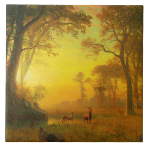 Albert Bierstadt Light in the Forest Tile