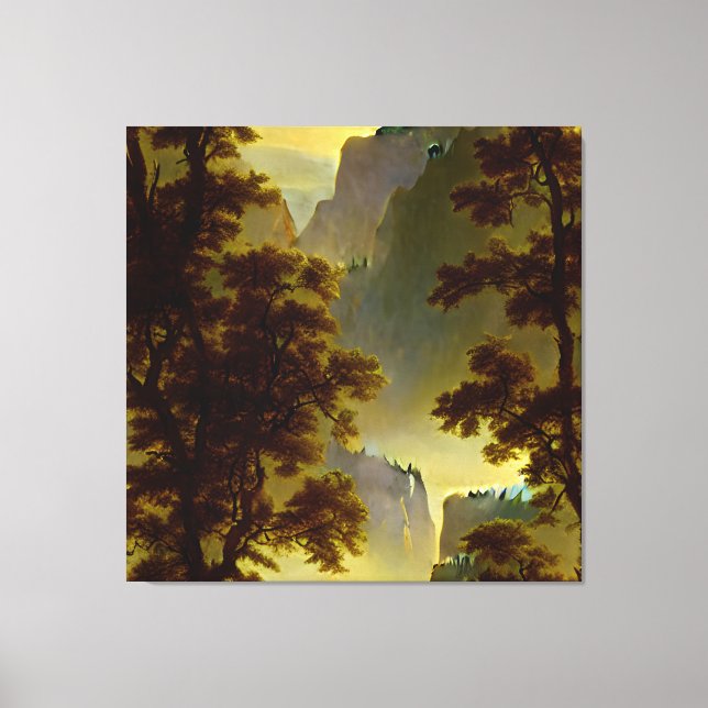 Albert Bierstadt - Looking Down Yosemite Valley Canvas Print (Front)
