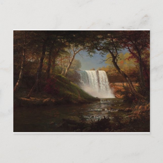 Albert Bierstadt Painting Forest Waterfall Destiny Postcard (Front)