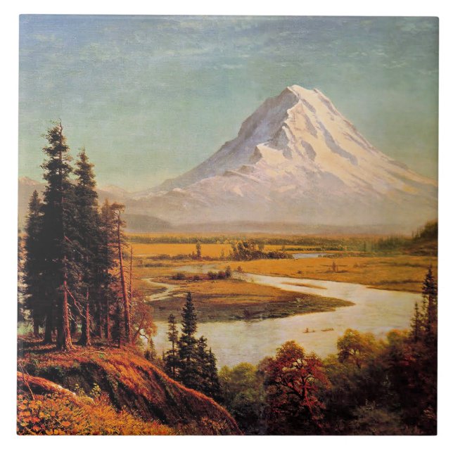 Albert Bierstadt painting, Mount Rainier, Tile (Front)