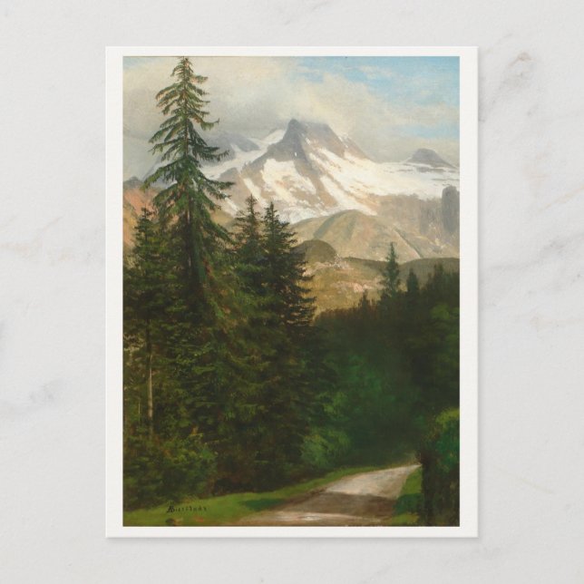 Albert Bierstadt Painting Snow in the High Country Postcard (Front)