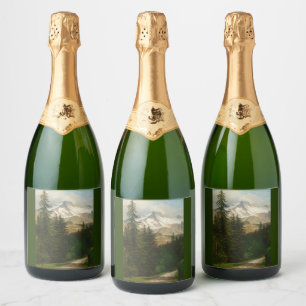 Albert Bierstadt Painting Snow in the High Country Sparkling Wine Label