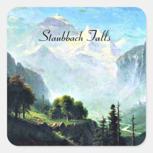 Albert Bierstadt painting, Staubbach Falls, Square Sticker