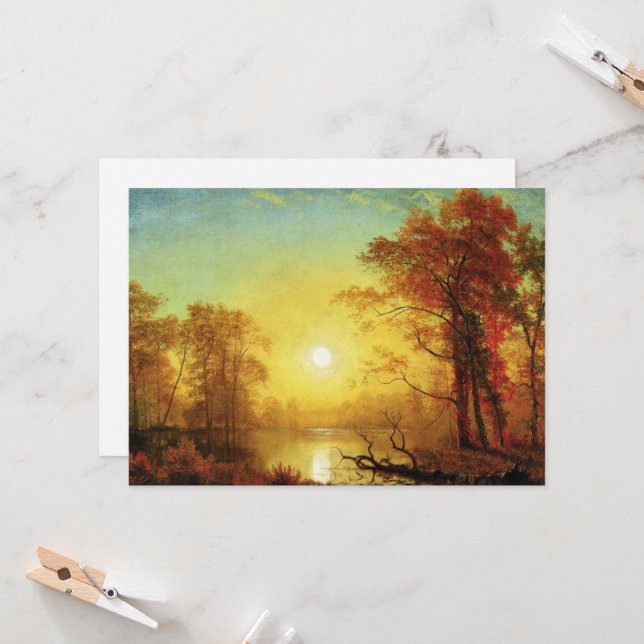 Albert Bierstadt painting, Sunrise, Card (Front/Back In Situ)