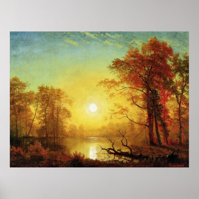 Albert Bierstadt painting, Sunrise Poster (Front)