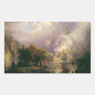 Albert Bierstadt - Rocky Mountain Landscape Rectangular Sticker