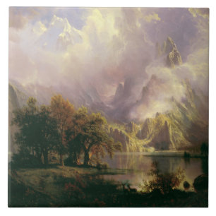 Albert Bierstadt - Rocky Mountain Landscape Tile