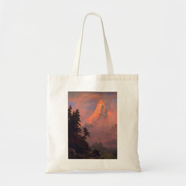 Albert Bierstadt Sunrise on the Matterhorn Tote Bag (Front)
