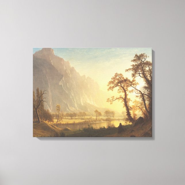 Albert Bierstadt Sunrise Yosemite Valley Painting  Canvas Print (Front)