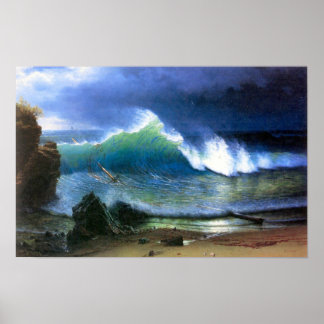 Albert Bierstadt-The coast of the Turquoise sea Poster