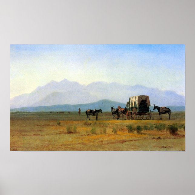 Albert Bierstadt-The stagecoach in the Rockies Poster (Front)