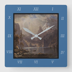 Albert Bierstadt's Lake Tahoe, 1868 Canvas Print Square Wall Clock
