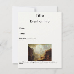 Albert Bierstadt's Painting, In the Mountains 1867 Invitation