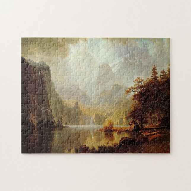 Albert Bierstadt's Painting, In the Mountains 1867 Jigsaw Puzzle (Horizontal)