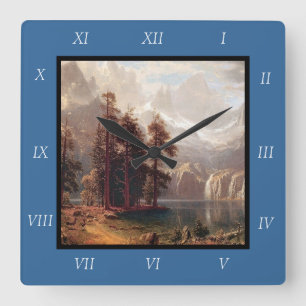 Albert Bierstadt's Sierra Nevada, 1871 Canvas Prin Square Wall Clock
