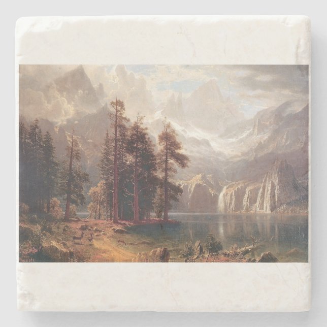 Albert Bierstadt's Sierra Nevada, 1871 Stone Coaster (Front)