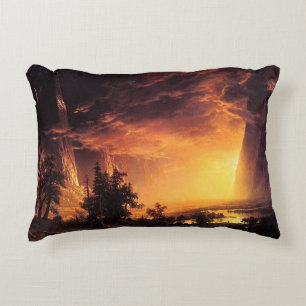 Albert Bierstadt's Sunset in the Yosemite Valley Decorative Cushion