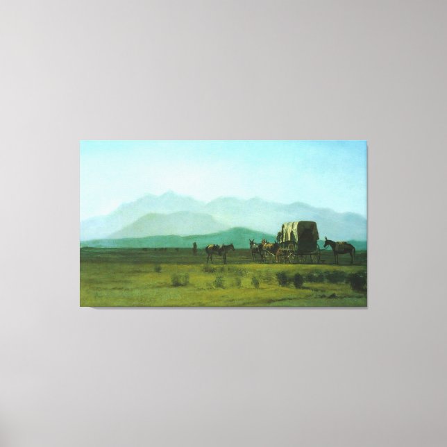 Albert Bierstadt's Surveyor's Wagon in the Rockies Canvas Print (Front)