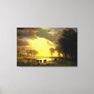Albert Bierstadt's The Buffalo Trail, 1867 Canvas Print