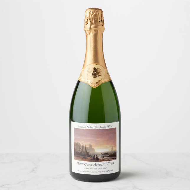Albert Bierstadt's The Fishing Fleet Sparkling Wine Label (Front)