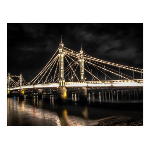 Image of Albert Bridge crosses the River Thames, London Postcard