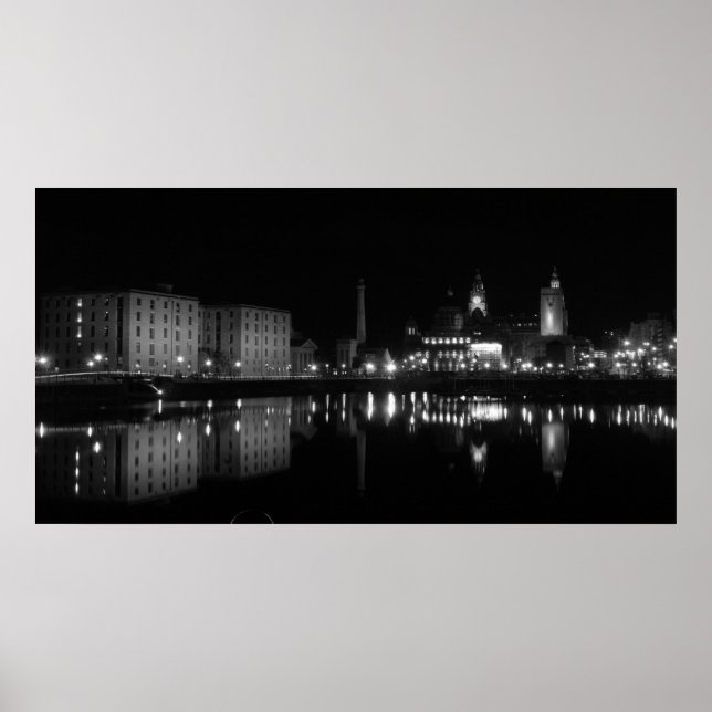 Albert dock B&amp;W Poster (Front)
