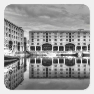 Albert Dock Liverpool Reflections Square Sticker
