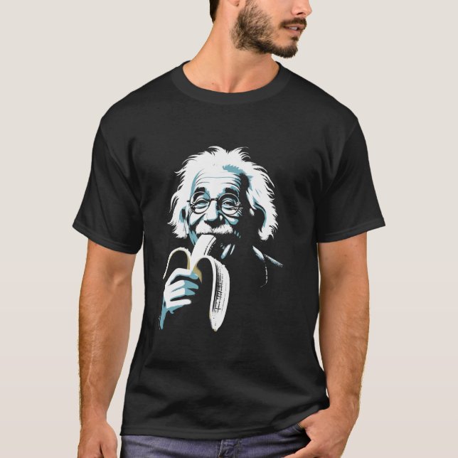 Albert Eating Banana - Funny Graphic Classic Art T-Shirt (Front)