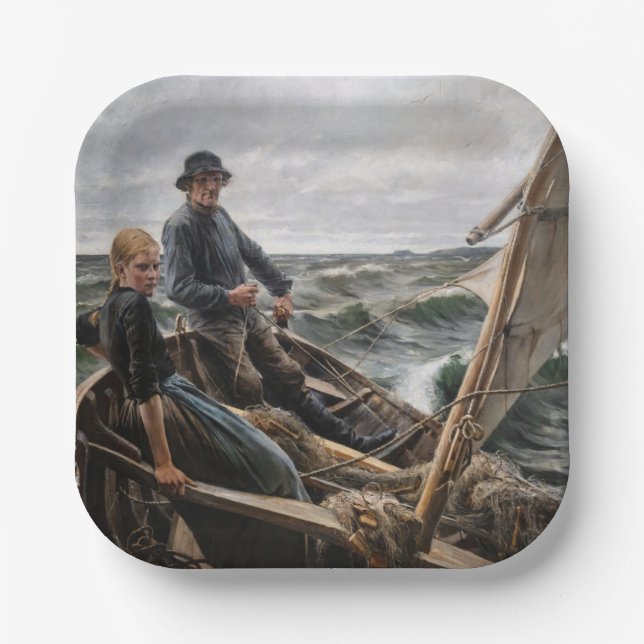 Albert Edelfelt - At Sea Paper Plate (Front)