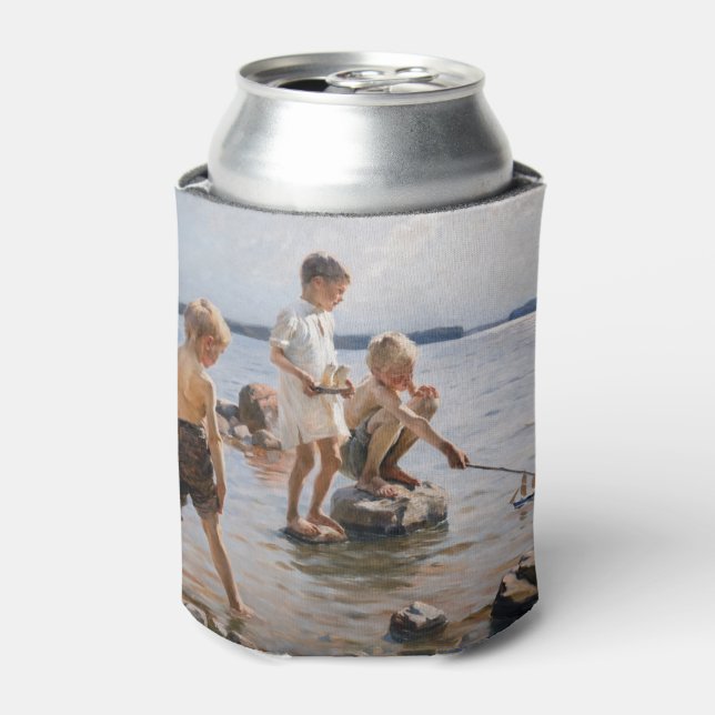 Albert Edelfelt - Boys Playing on the Shore Can Cooler (Can Front)