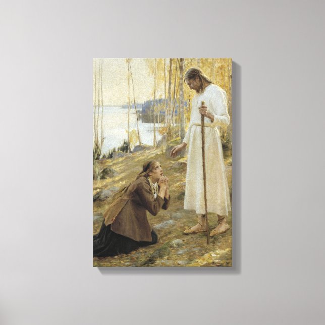 Albert Edelfelt - Christ and Mary Magdalene Canvas Print (Front)