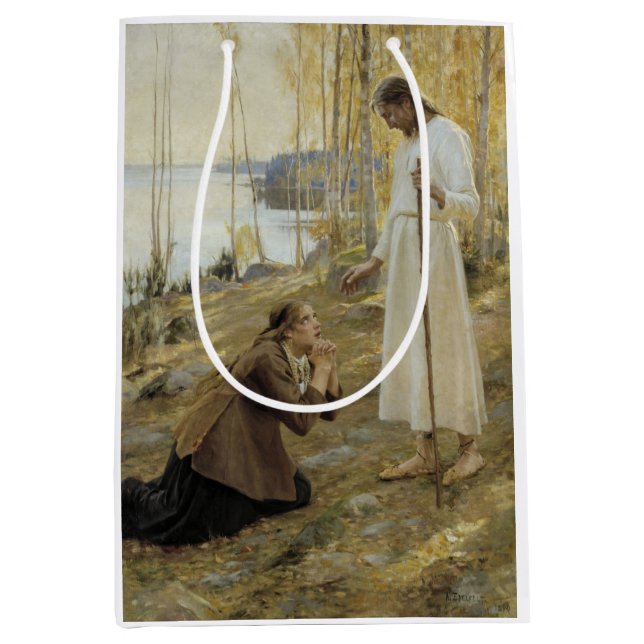 Albert Edelfelt - Christ and Mary Magdalene Medium Gift Bag (Front)
