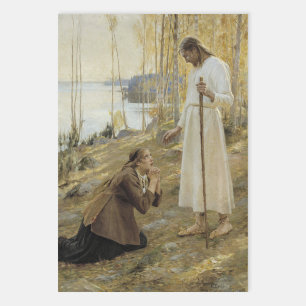 Albert Edelfelt - Christ and Mary Magdalene Wrapping Paper Sheet