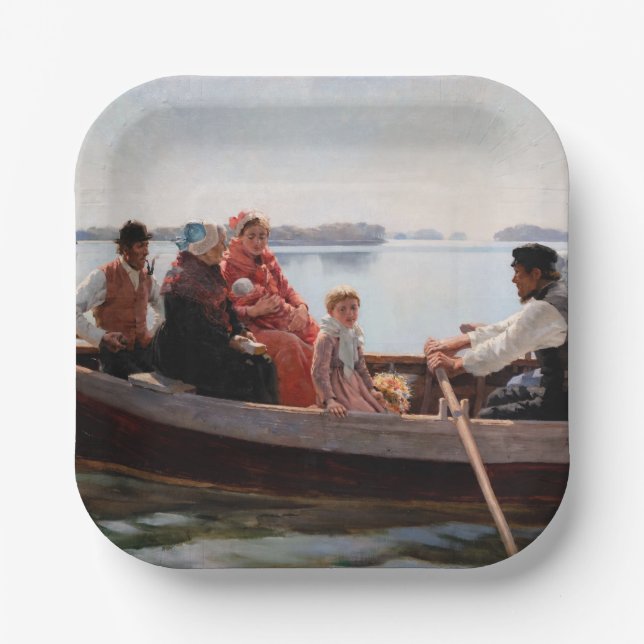 Albert Edelfelt - Going to the Christening Paper Plate (Front)