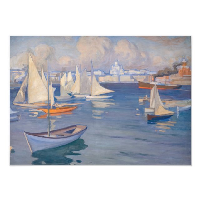 Albert Edelfelt - Harbour in Helsinki Photo Print (Front)