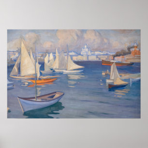 Albert Edelfelt - Harbour in Helsinki Poster