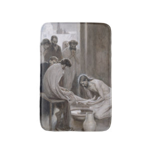Albert Edelfelt - Jesus Washing Feet of Disciples Bath Mat