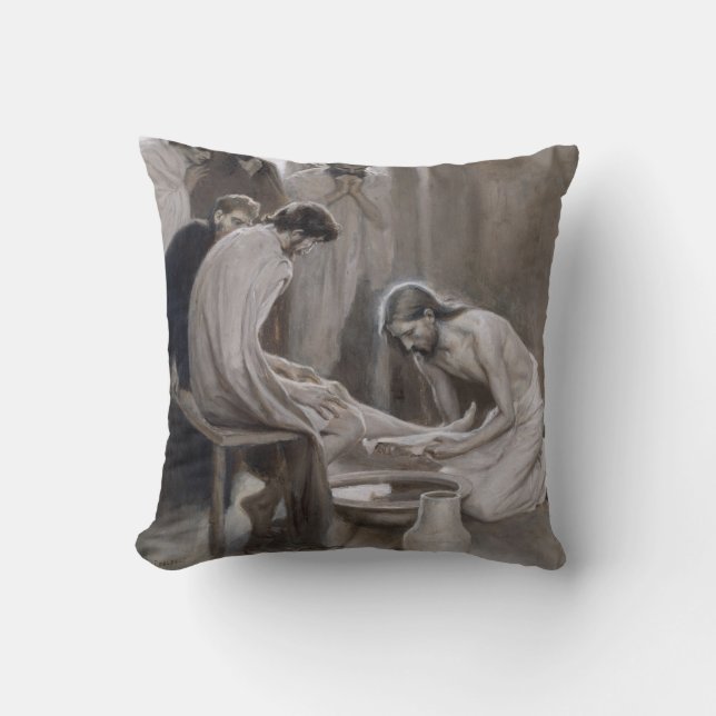 Albert Edelfelt - Jesus Washing Feet of Disciples Cushion (Front)